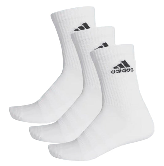 Adidas Cushioned Crew Strømper (3-Pak, hvid) - Padellife.dk