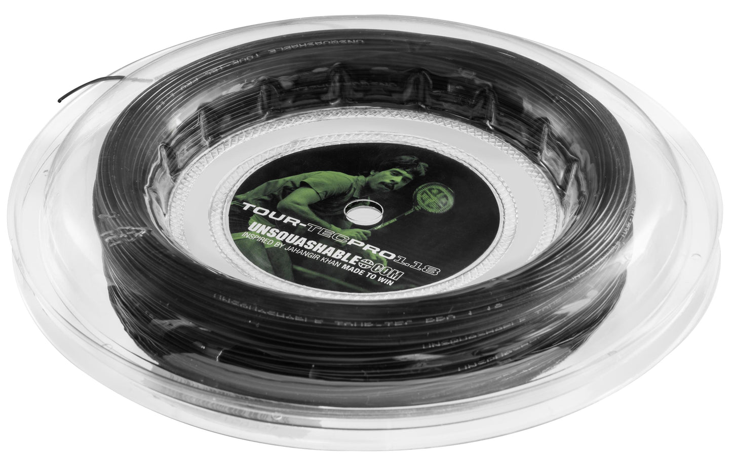 UNSQUASHABLE Tour-Tec Pro 1.18 (Sort) 100 M rulle - Squashstrenge