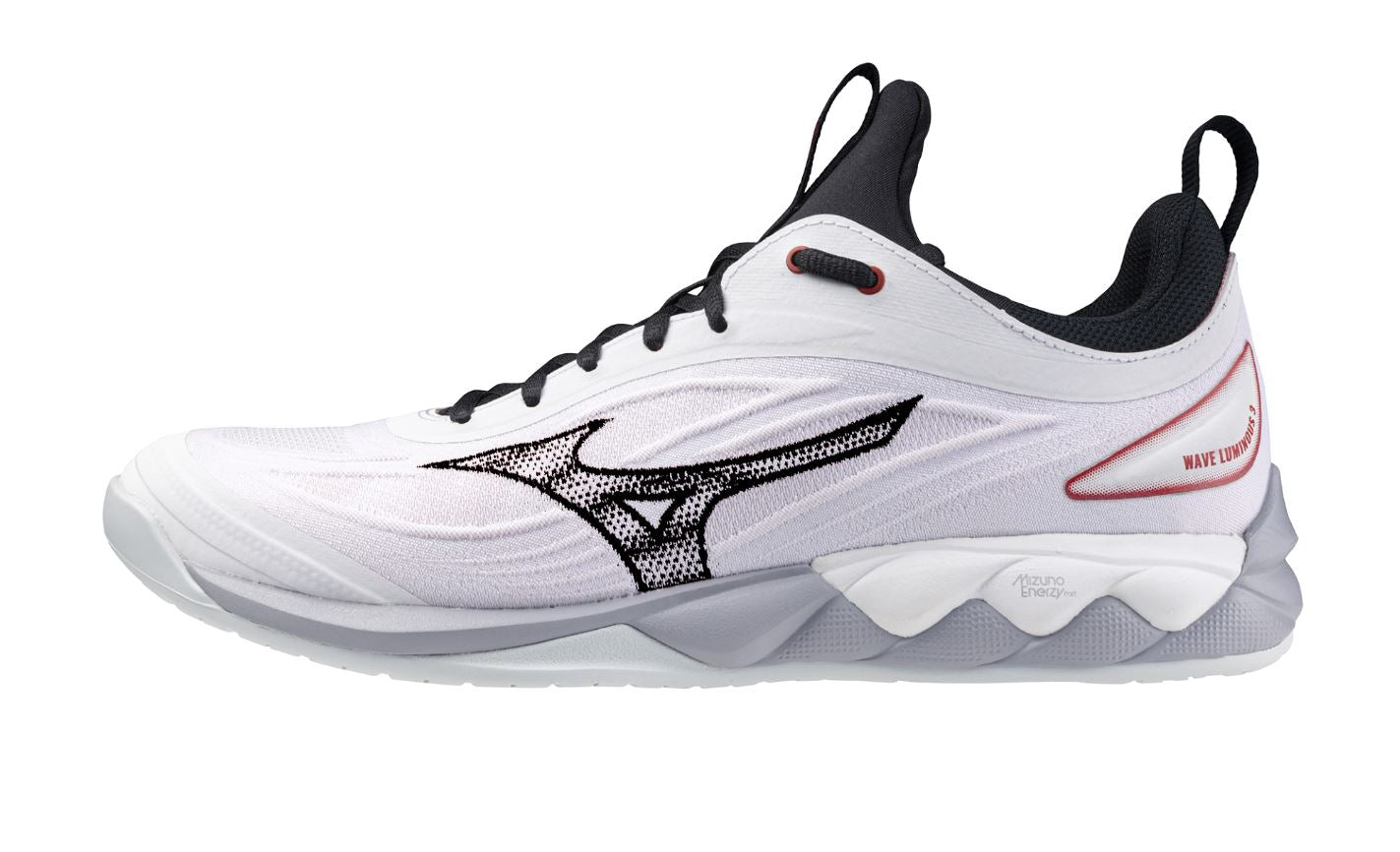 Mizuno Wave Luminous 3 Squashsko (White/Salsa/Black)