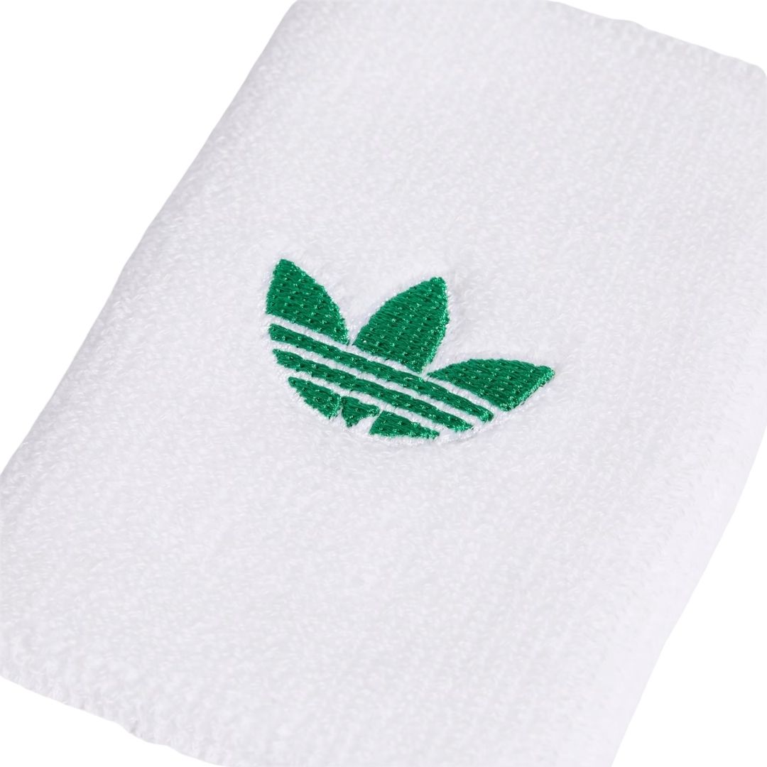Adidas Originals Large Wristbands (2-pak, White/Green)