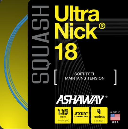 Opstrengning med Ashaway UltraNick 1,15 mm (Blå)