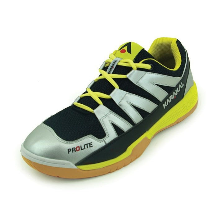 Karakal Pro Lite Squash Shoes (Silver-Yellow)