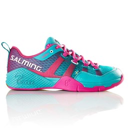 Salming Kobra Squash Shoes (Turquoise-Pink)