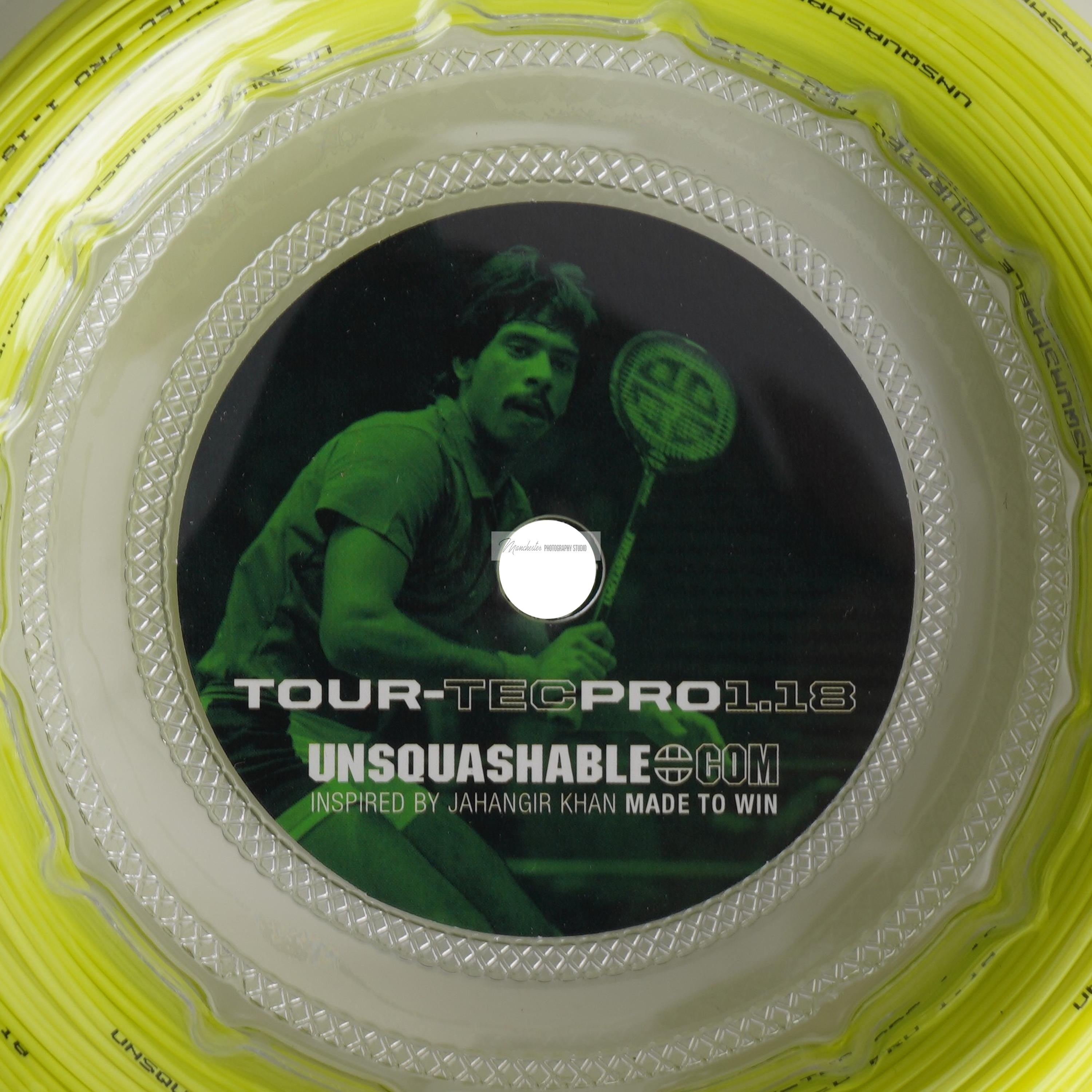 UNSQUASHABLE Tour-Tec Pro 1.18 (Neongelb) 100 m Rolle - Squashsaiten